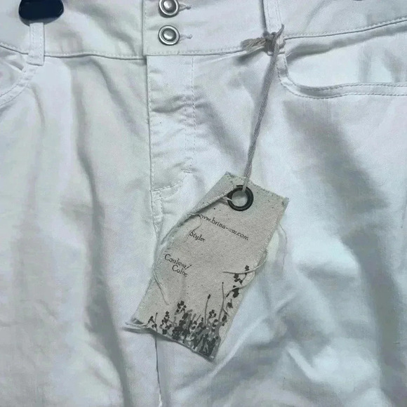 Brina & Em White Ankle & Cropped Pants Soft Textured Fabric Womens 16P - Picture 3 of 4